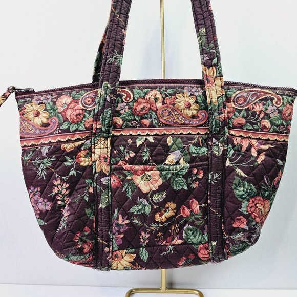 2 Piece Vintage 1993 Vera Bradley Tote Handbag AND Make-up Bag in Wildwood, EUC - Picture 2 of 13